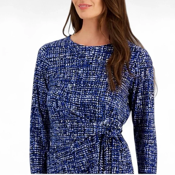 Kasper Plus Size Printed Side-Tie Blouse - Size 2X - Picture 2 of 6